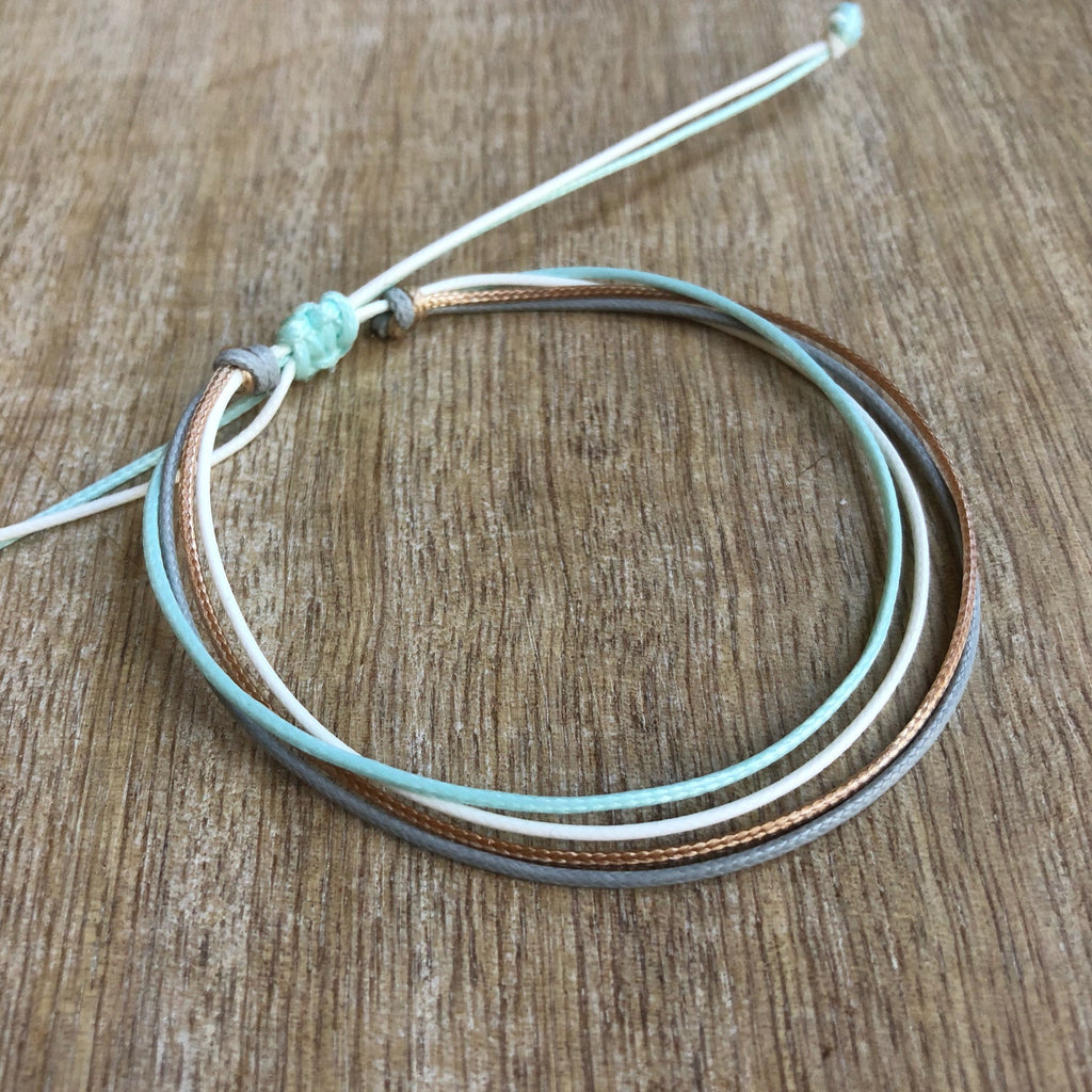 Surfside Neutral Surfer Anklet - Fanfarria Handmade Jewelry