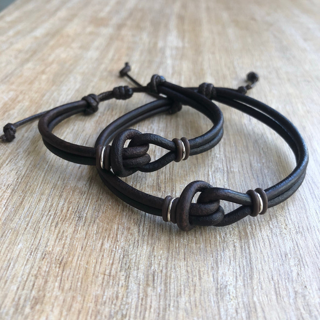 Love Knot Leather Couple Bracelets - Fanfarria Handmade Jewelry