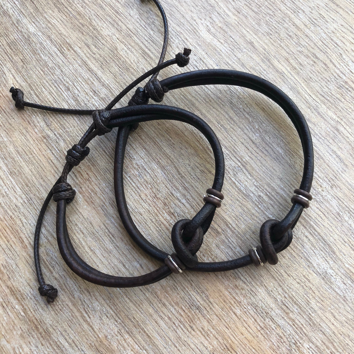 Love Knot Leather Couple Bracelets - Fanfarria Handmade Jewelry