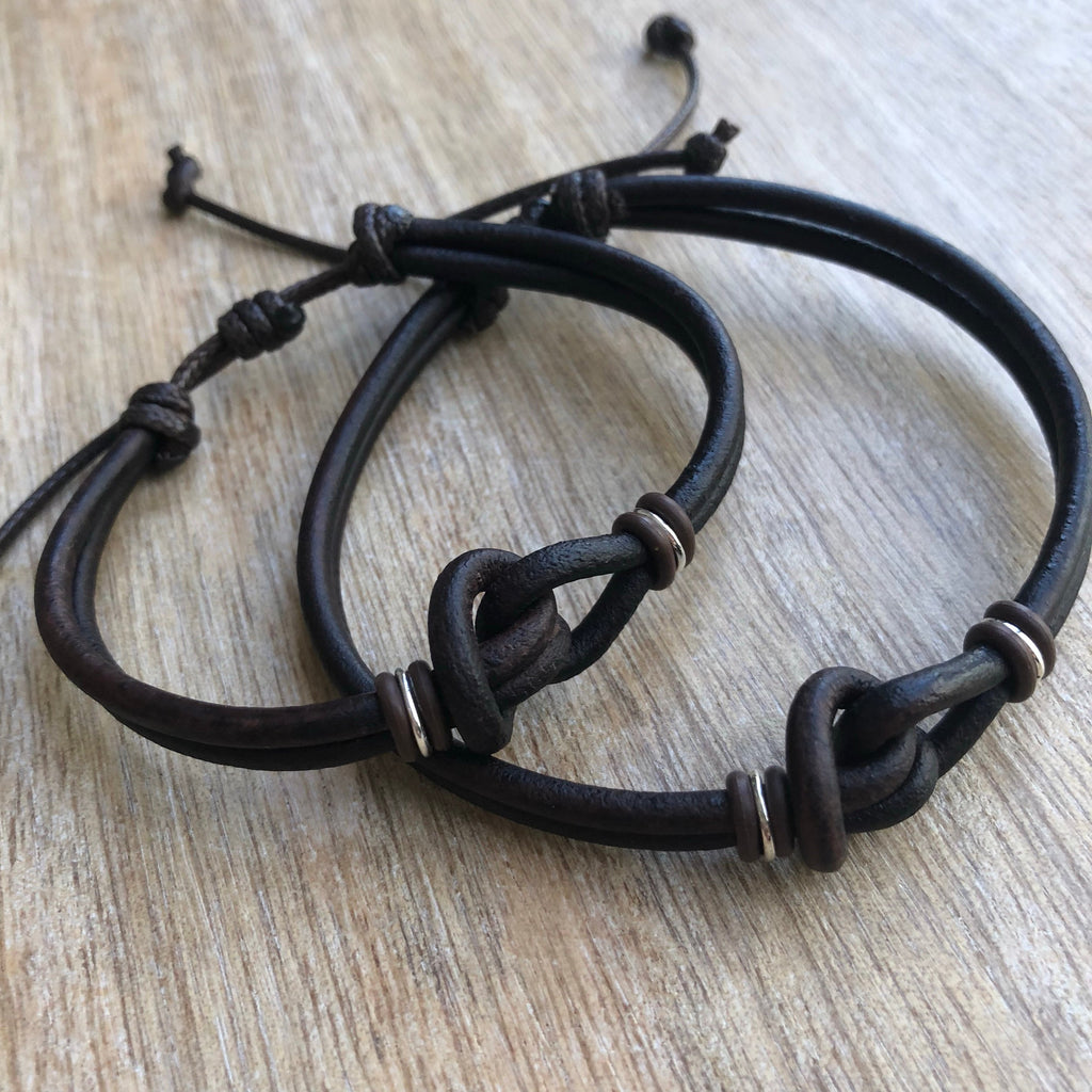 Love Knot Leather Couple Bracelets - Fanfarria Handmade Jewelry