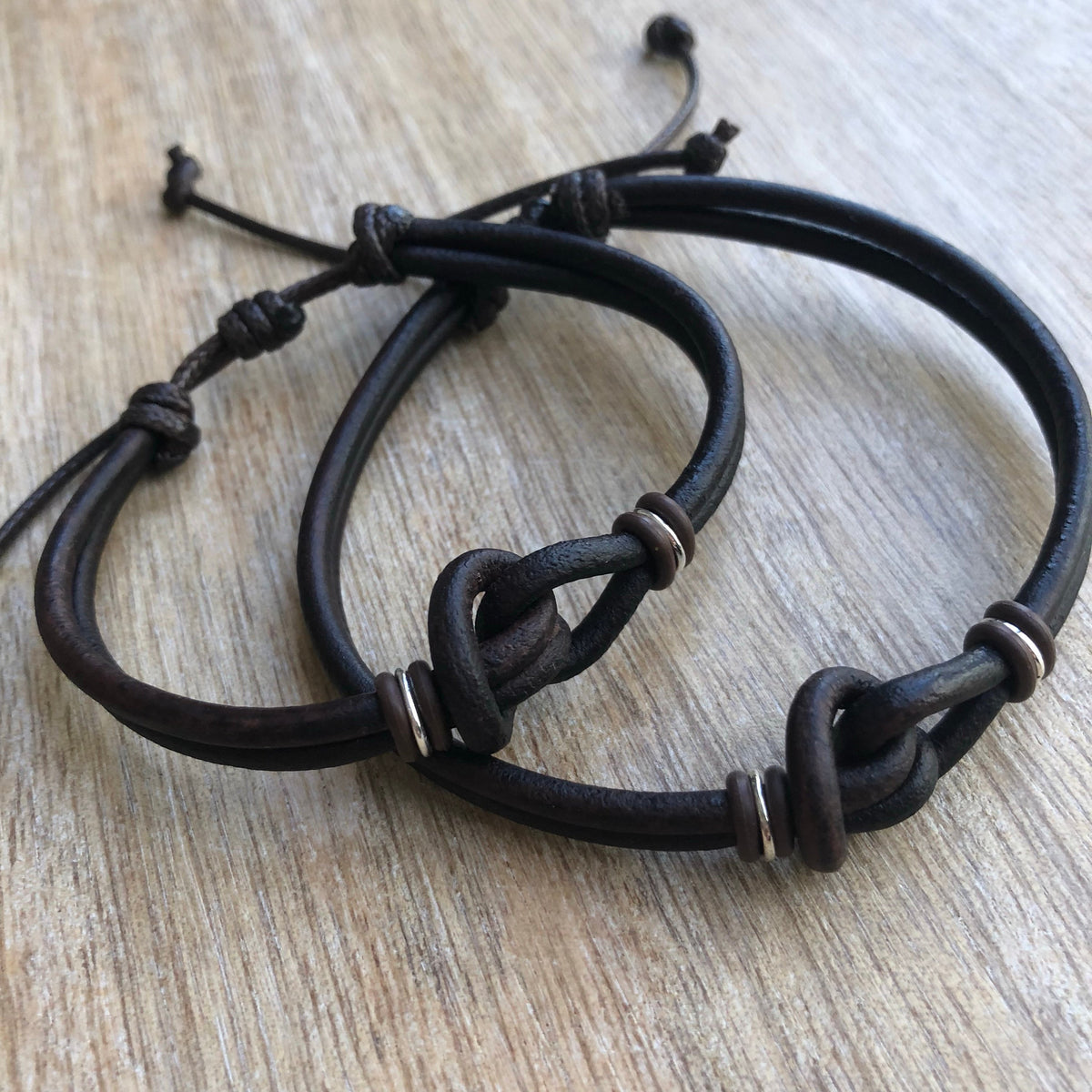 Love Knot Leather Couple Bracelets - Fanfarria Handmade Jewelry