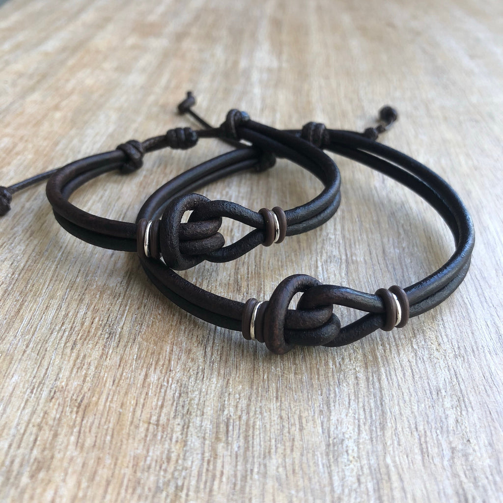 Love Knot Leather Couple Bracelets - Fanfarria Handmade Jewelry