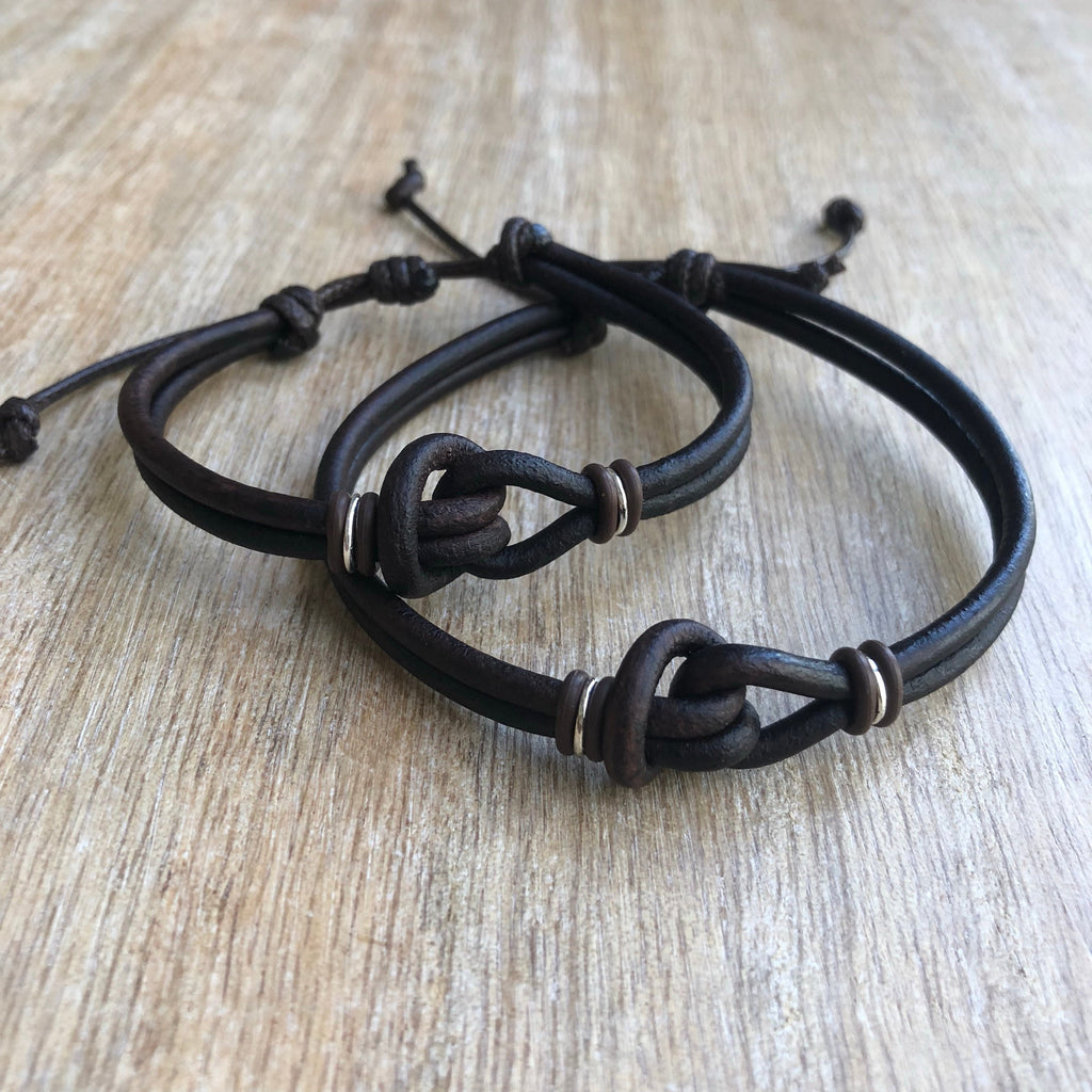 Love Knot Leather Couple Bracelets - Fanfarria Handmade Jewelry