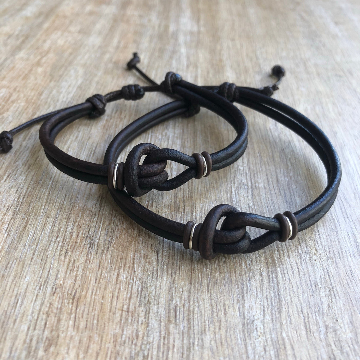 Love Knot Leather Couple Bracelets - Fanfarria Handmade Jewelry