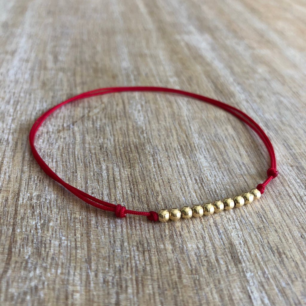 Lido Key Gold Bead Anklet - Fanfarria Handmade Jewelry
