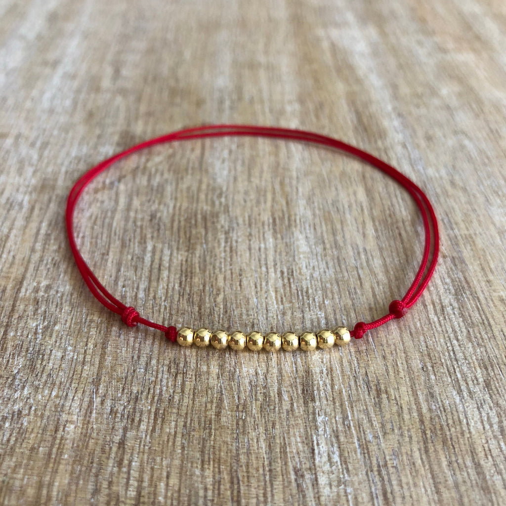 Lido Key Gold Bead Anklet - Fanfarria Handmade Jewelry