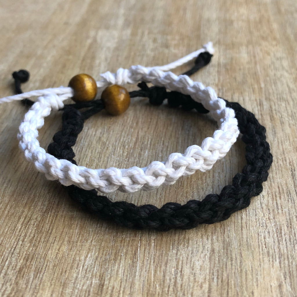 Destin Black and White His and Hers Bracelets - Fanfarria Handmade Jewelry