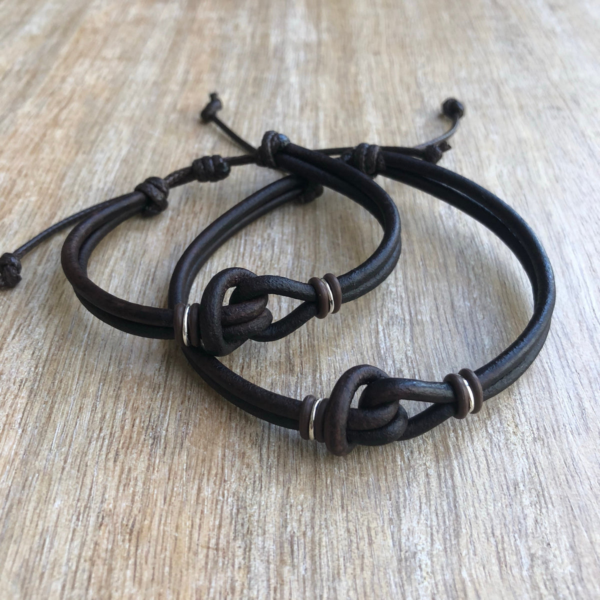 Love Knot Leather Couple Bracelets - Fanfarria Handmade Jewelry