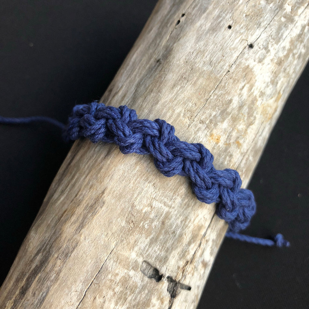 Hillsboro Blue Hemp Unisex Bracelet - Fanfarria Handmade Jewelry