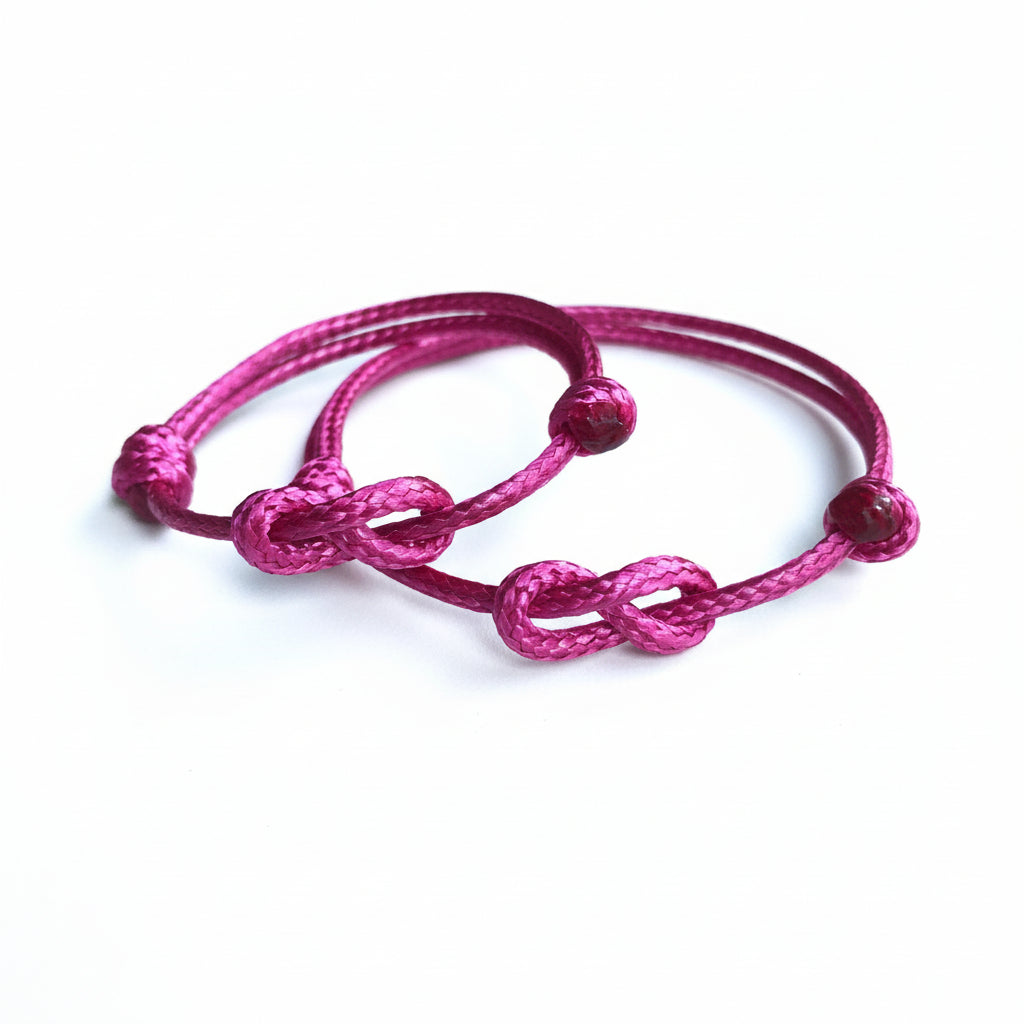 Lovers Key Hot Pink Mommy and Me Bracelets - Fanfarria Handmade Jewelry