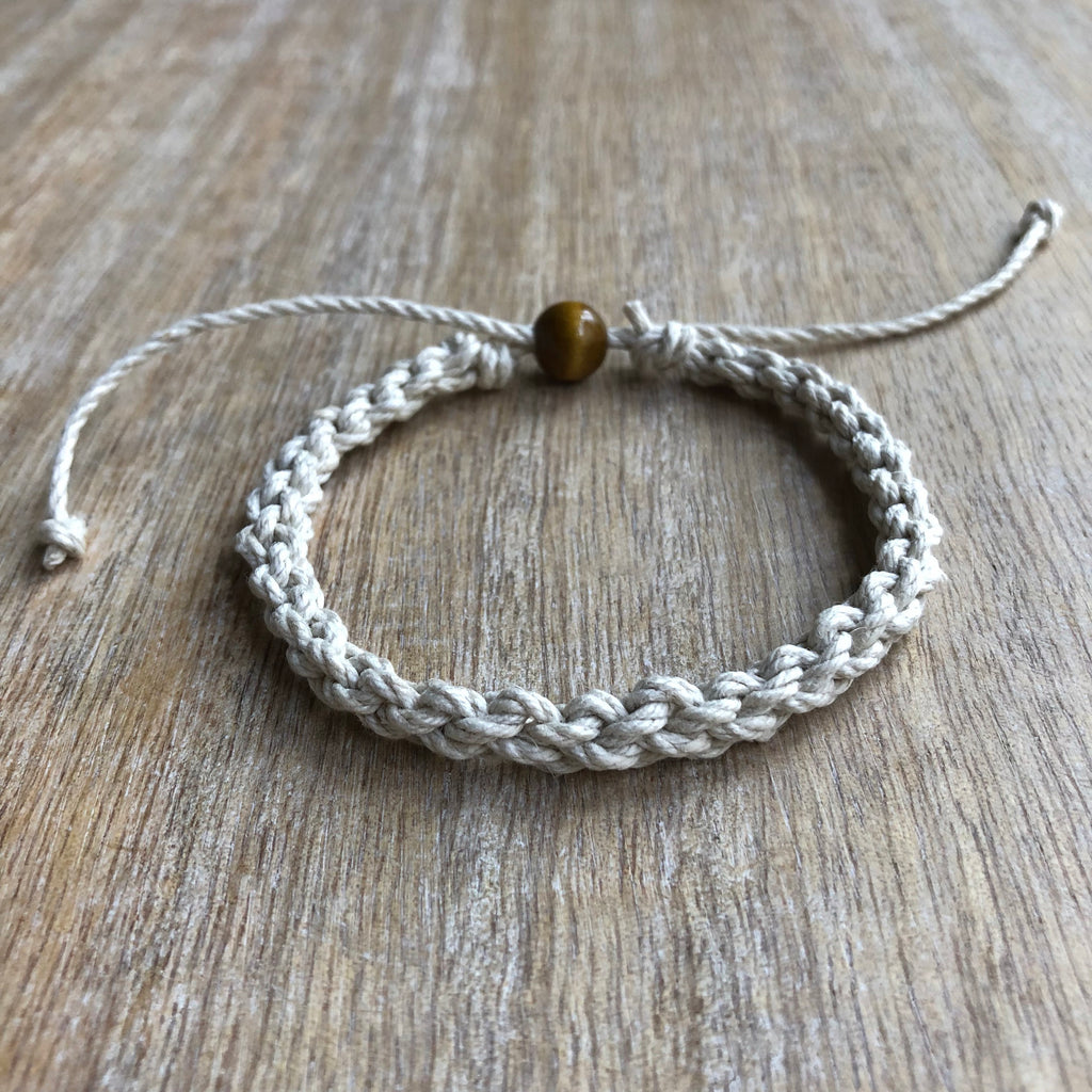 Destin Natural Braided Anklet - Fanfarria Handmade Jewelry