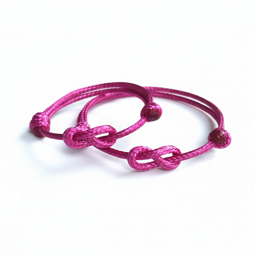 Lovers Key Hot Pink Mommy and Me Bracelets - Fanfarria Handmade Jewelry