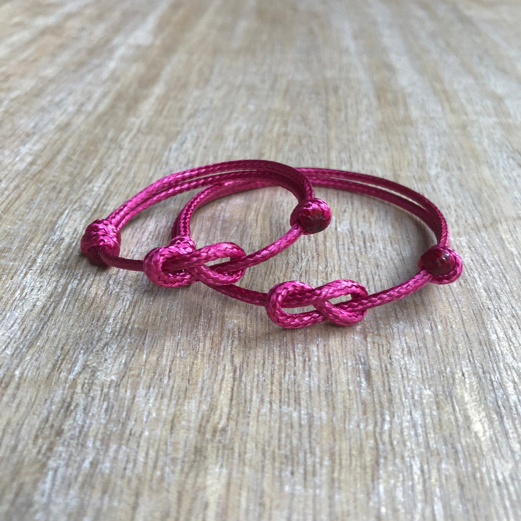 Lovers Key Hot Pink Mommy and Me Bracelets - Fanfarria Handmade Jewelry