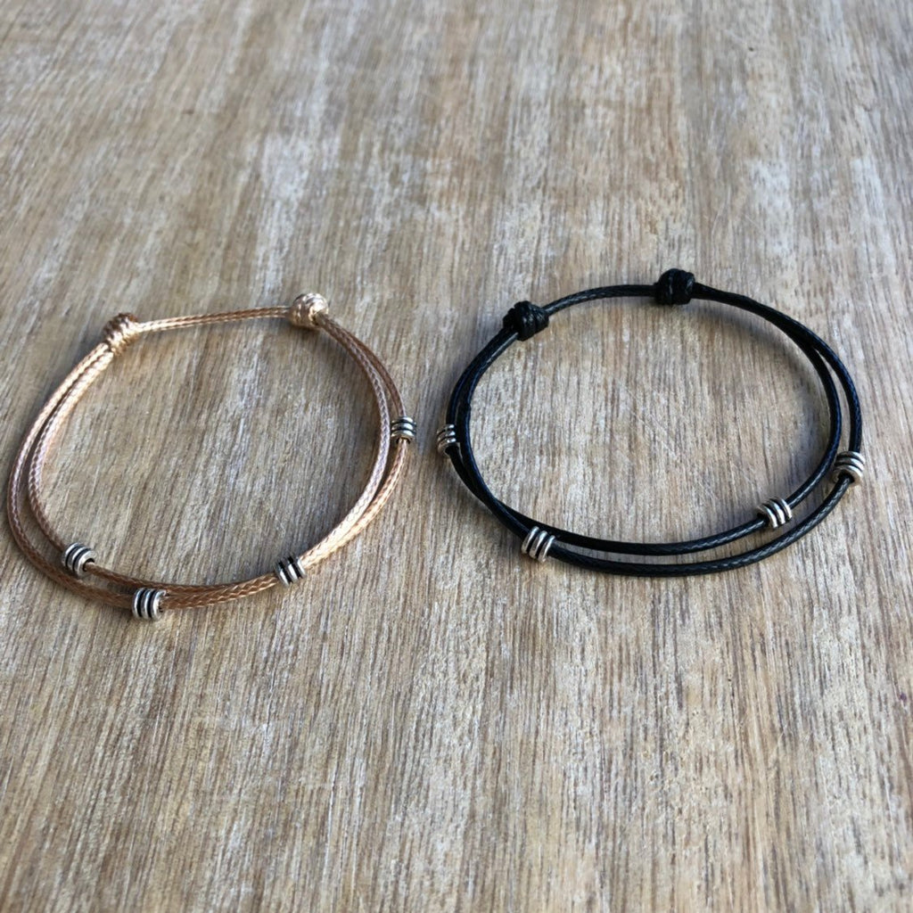 Turner Black and Gold Couple Bracelets - Fanfarria Handmade Jewelry