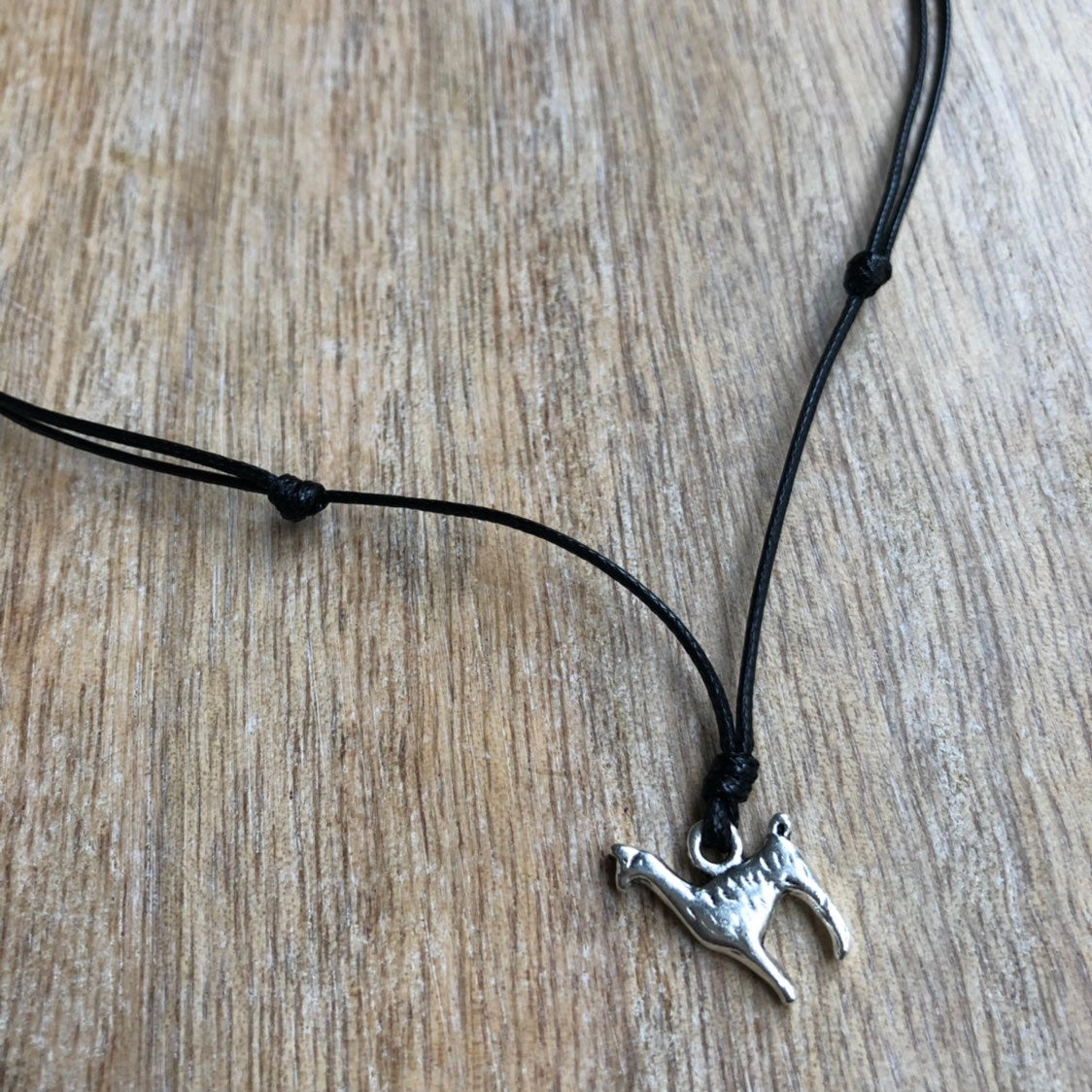 Llama Choker, Black Choker, Adjustable - Fanfarria Handmade Jewelry