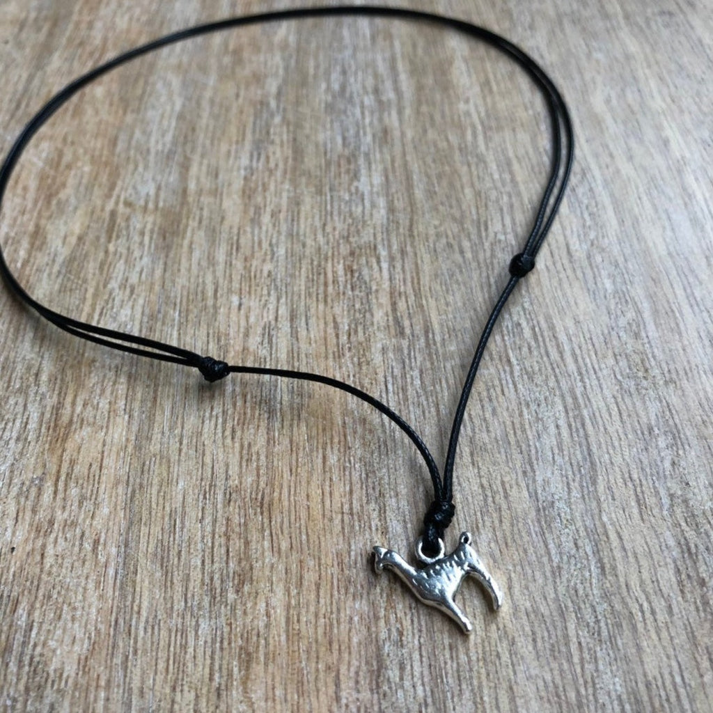 Llama Choker, Black Choker, Adjustable - Fanfarria Handmade Jewelry