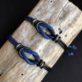 Sanibel, Celtic Knot, His and Hers Bracelets, Black and Blue Waxed Cord Bracelets, Couples Bracelets, Waterproof WC001655 - Fanfarria Handmade Jewelry