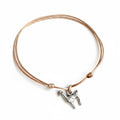 Llama Anklet, Gold Anklet, Waxed Cord Anklet, Adjustable WA001607 - Fanfarria Handmade Jewelry