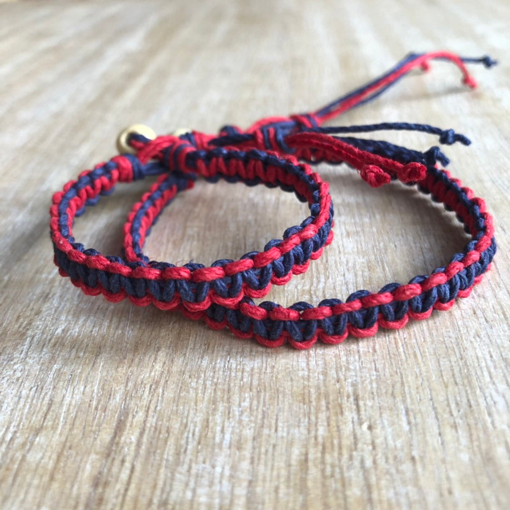 Daytona, Dad and Son Bracelets, Daddy and me, Red and Blue, Kids bracelets, Father and son bracelets HF001784 - Fanfarria Handmade Jewelry
