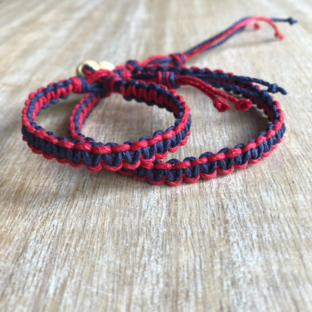 Daytona, Dad and Son Bracelets, Daddy and me, Red and Blue, Kids bracelets, Father and son bracelets HF001784 - Fanfarria Handmade Jewelry