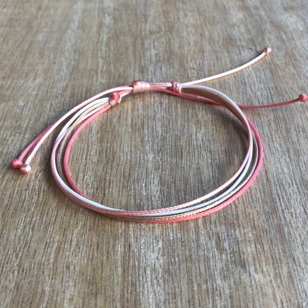 Surfside Coral String Anklet - Fanfarria Handmade Jewelry
