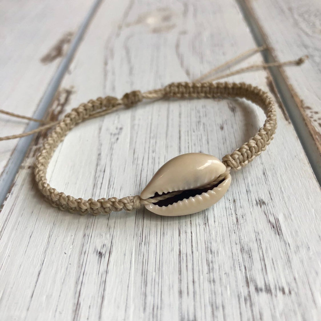 Natural Cowrie Shell Bracelet Anklet - Fanfarria Handmade Jewelry