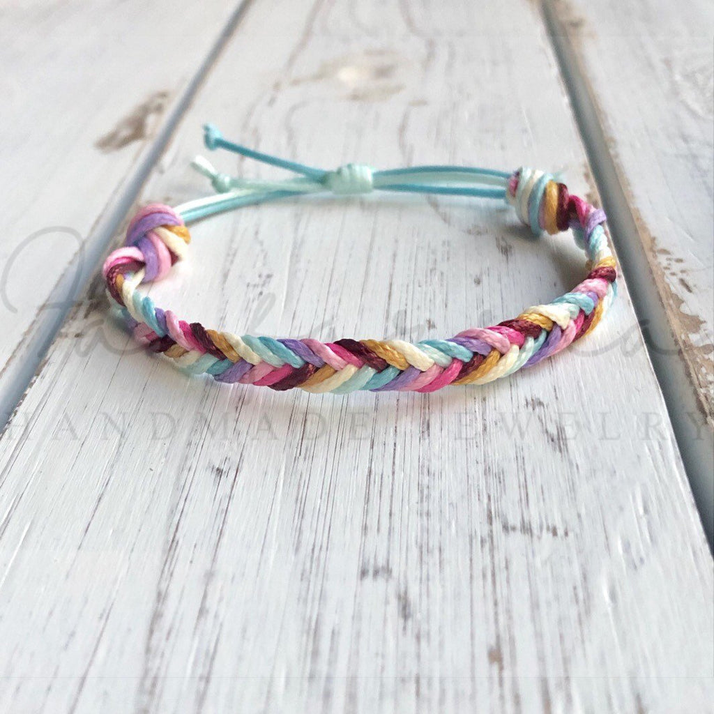 Colorful Braided Anklet Bracelet - Fanfarria Handmade Jewelry