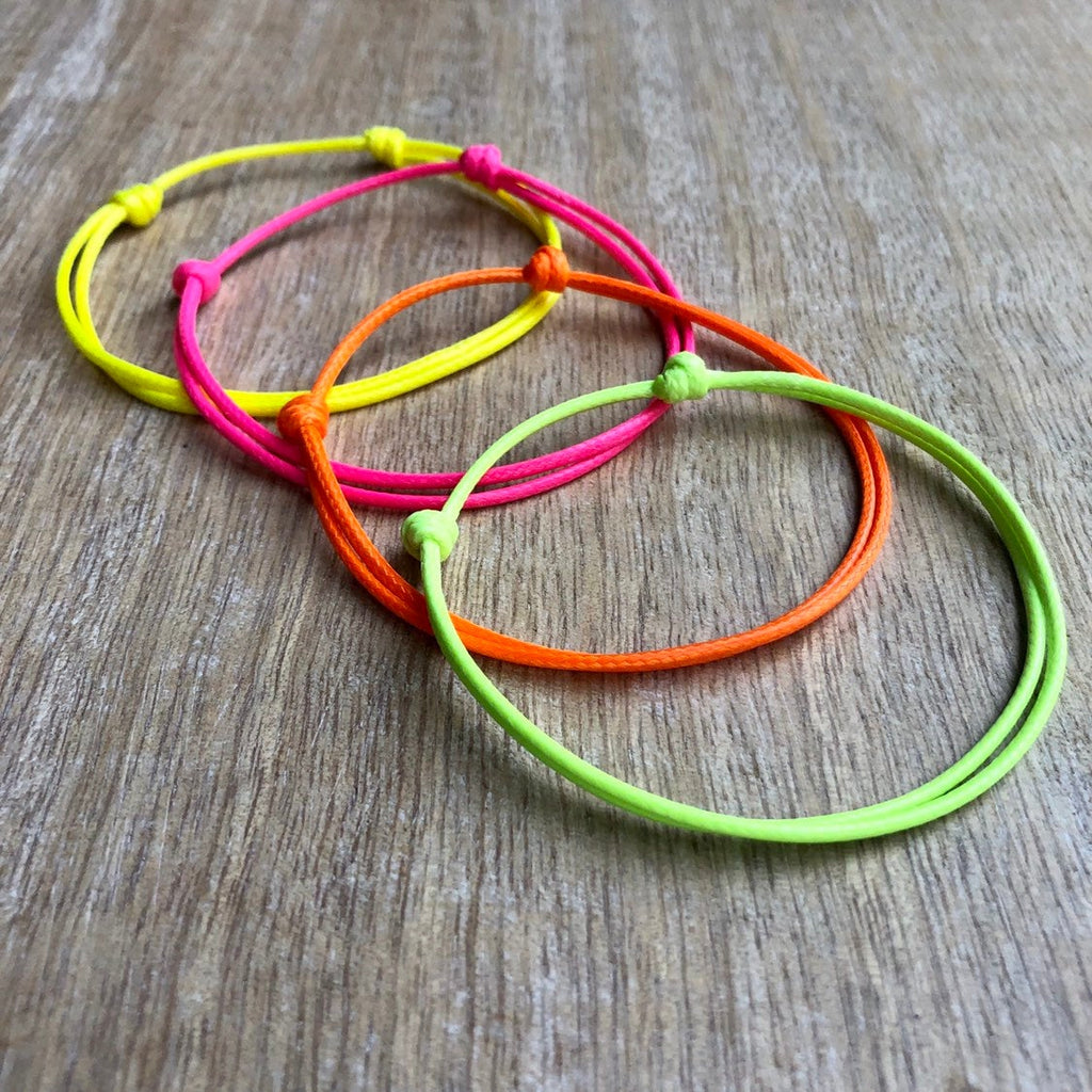 Biscayne Neon Stackable Anklets Set of 4 - Fanfarria Handmade Jewelry