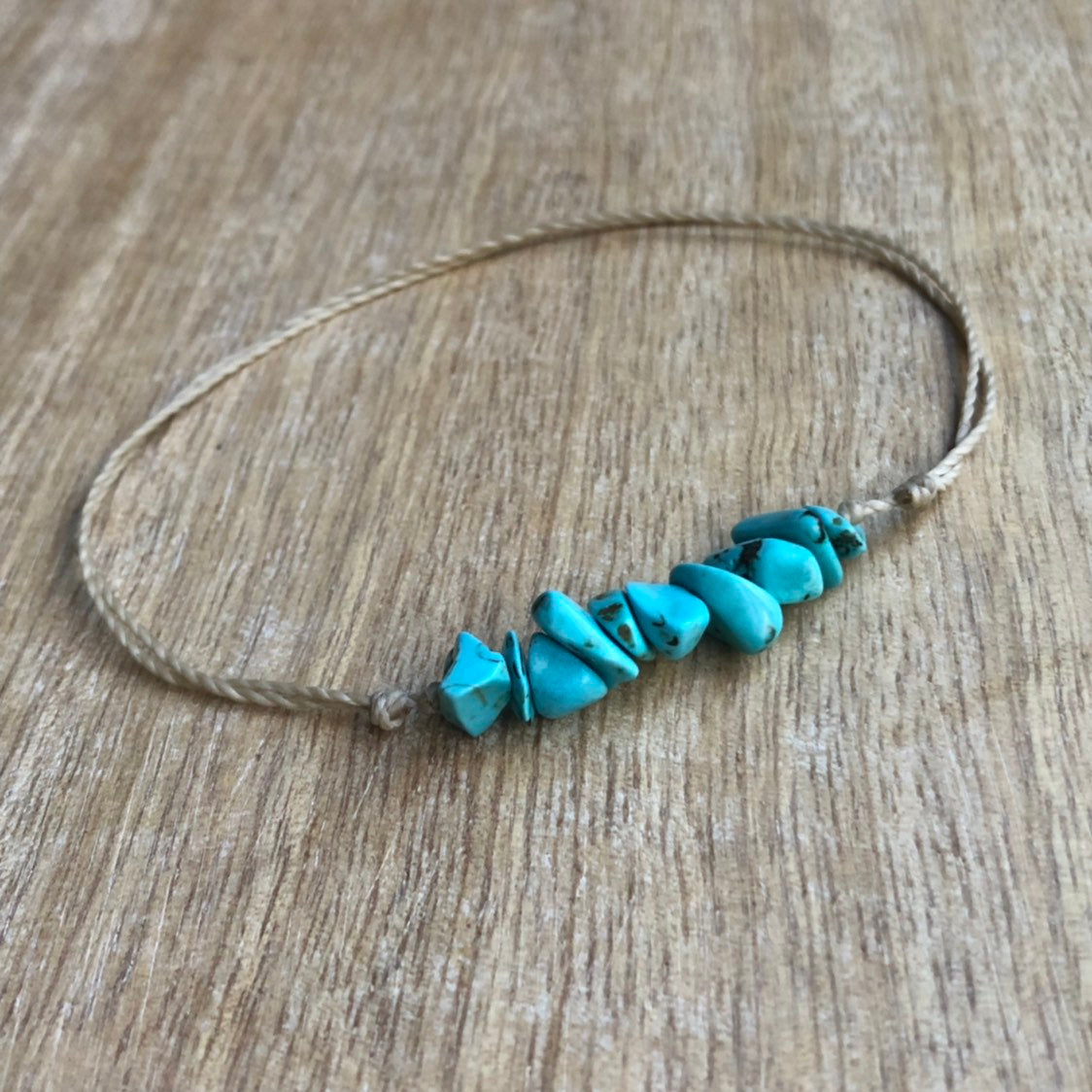 Turquoise Bead Anklet Bracelet - Fanfarria Handmade Jewelry