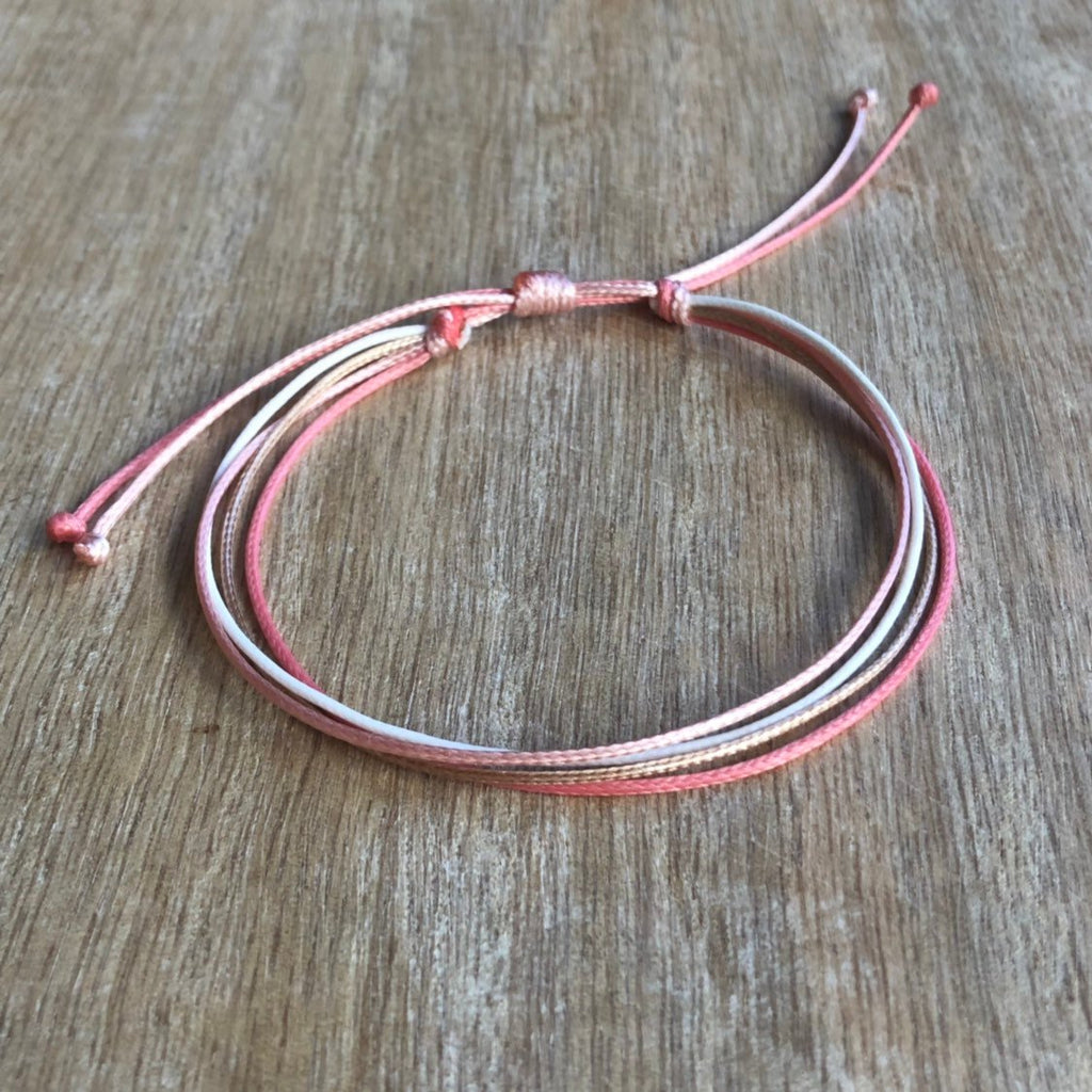 Surfside Coral String Anklet - Fanfarria Handmade Jewelry