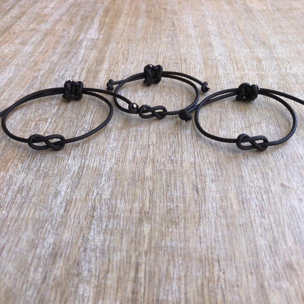 Family Bracelets Dark Brown Leather Matching Bracelets - Fanfarria Handmade Jewelry
