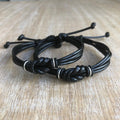 Initials Celtic Knot Black Couples Set - Fanfarria Handmade Jewelry