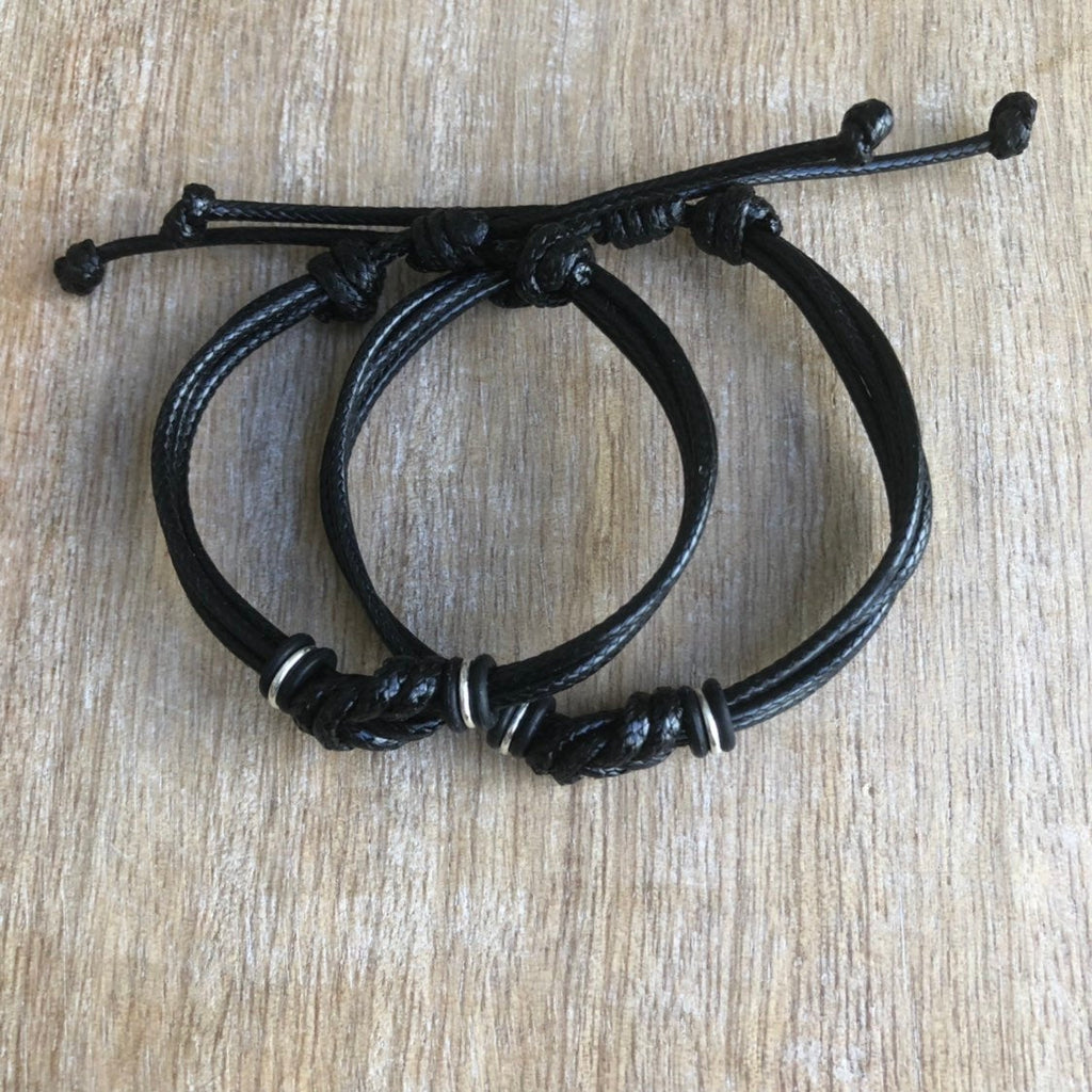 Initials Celtic Knot Black Couples Set - Fanfarria Handmade Jewelry