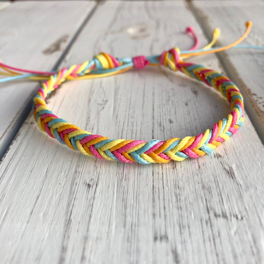 Dania, Summer Vibes Colorful Braided Anklet Bracelet - Fanfarria Handmade Jewelry