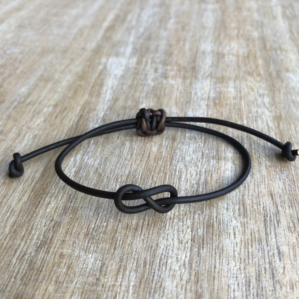 Infinity Leather Bracelet Unisex - Fanfarria Handmade Jewelry