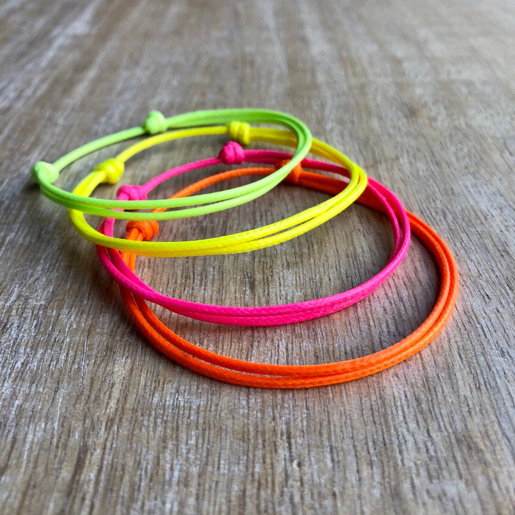 Biscayne Neon Stackable Anklets Set of 4 - Fanfarria Handmade Jewelry
