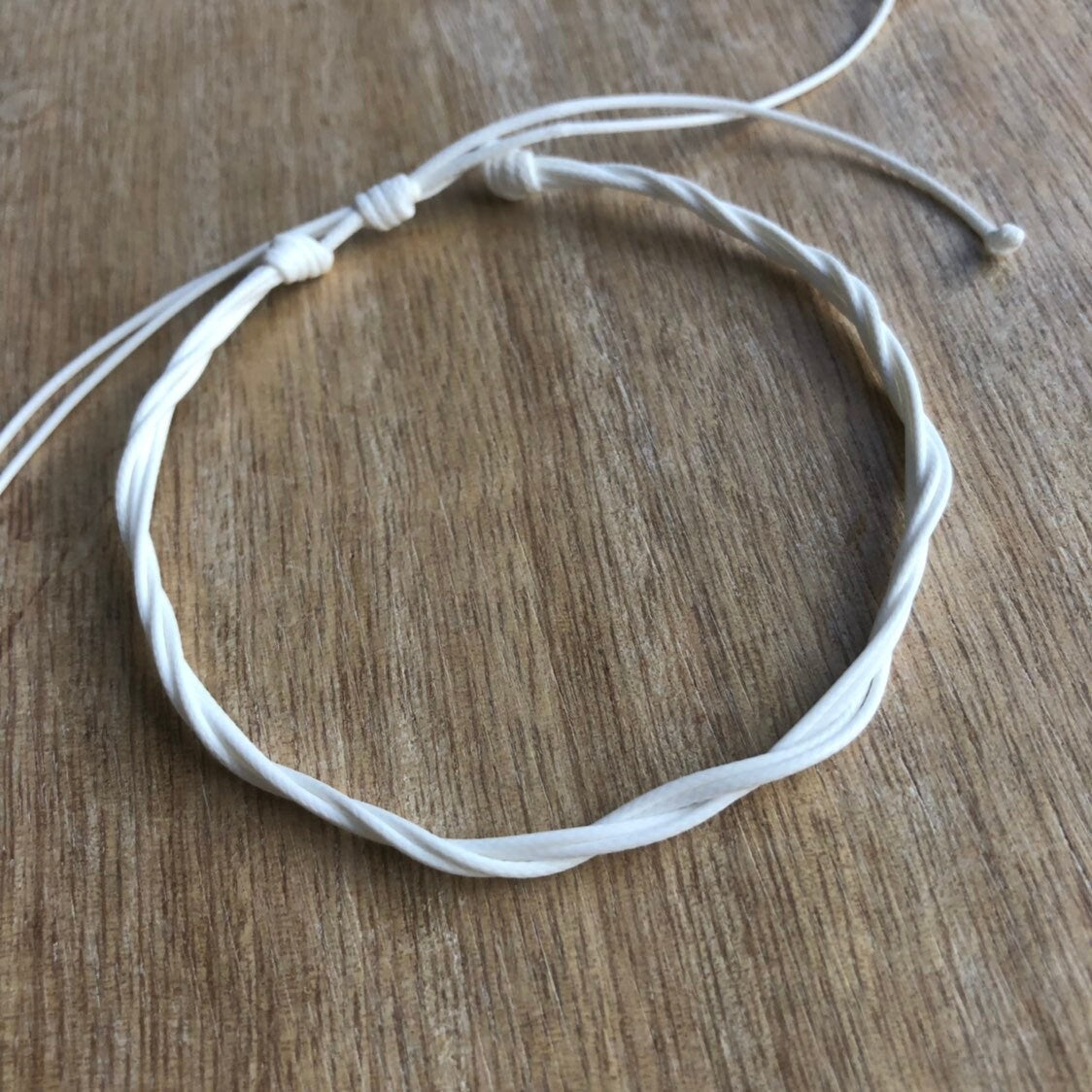 Boardwalk White Anklet, Waterproof, Adjustable