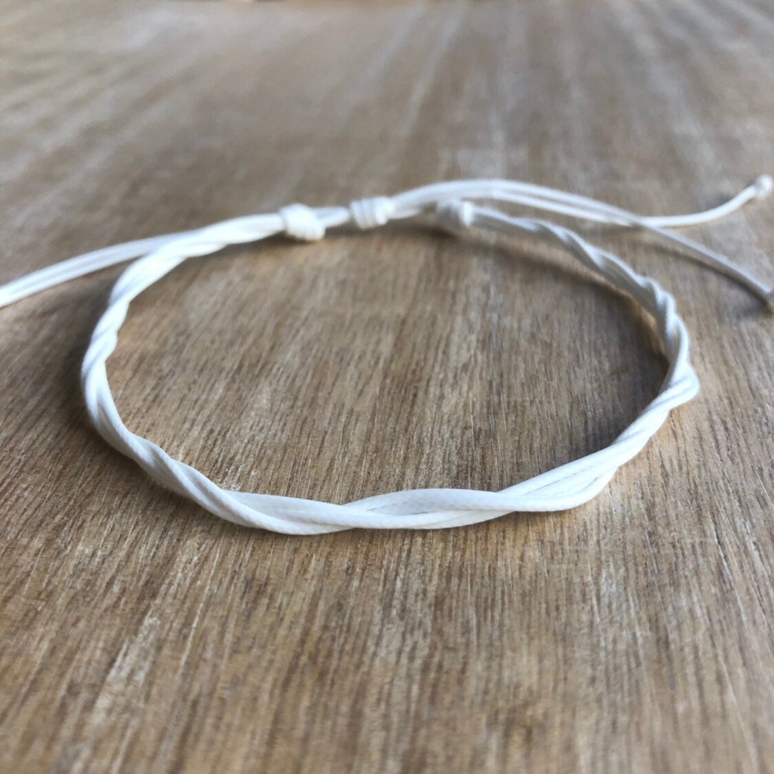 Boardwalk White Anklet, Waterproof, Adjustable