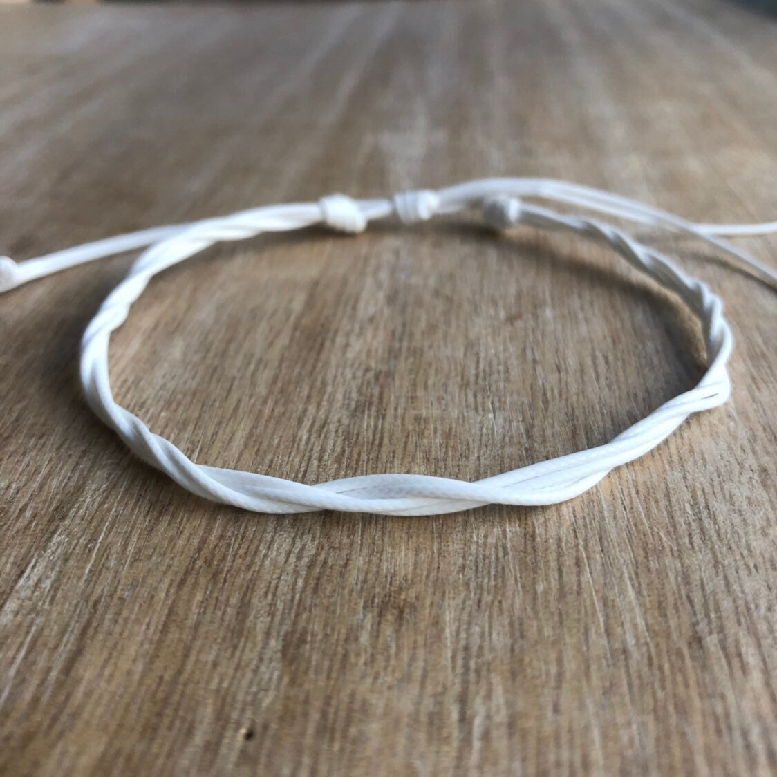 Boardwalk White Anklet, Waterproof, Adjustable