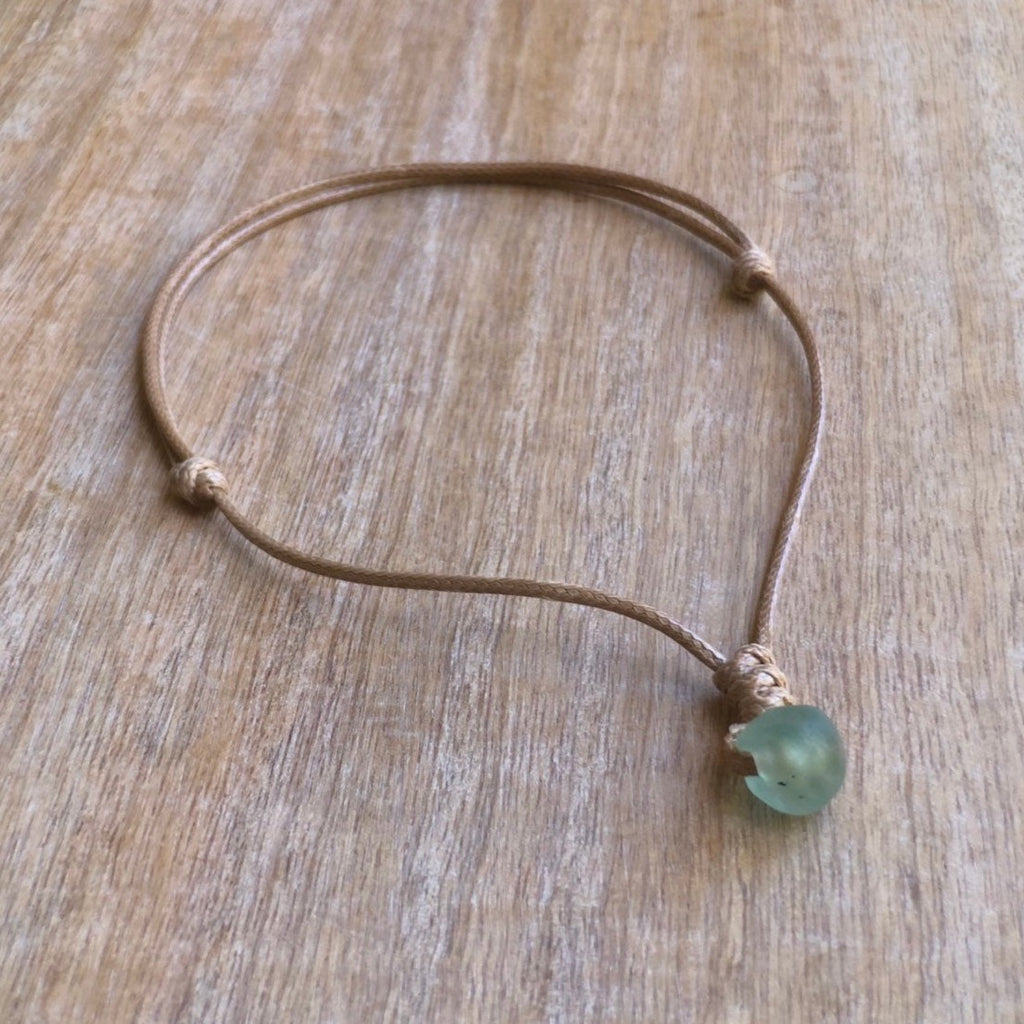 Sea Glass Necklace Adjustable Waterproof Women Men - Fanfarria Handmade Jewelry