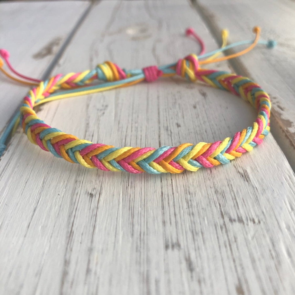 Dania, Summer Vibes Colorful Braided Anklet Bracelet - Fanfarria Handmade Jewelry