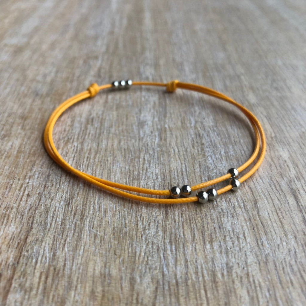 Amelia Golden Yellow Bead Bracelet Anklet - Fanfarria Handmade Jewelry