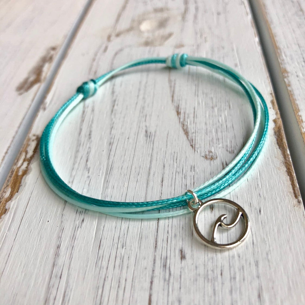 Surfer Wave Teal Anklet - Fanfarria Handmade Jewelry