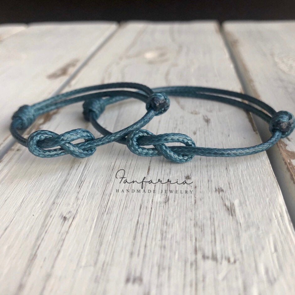 Lovers Key, Deep Teal Mother and daughter Bracelets - Fanfarria Handmade Jewelry