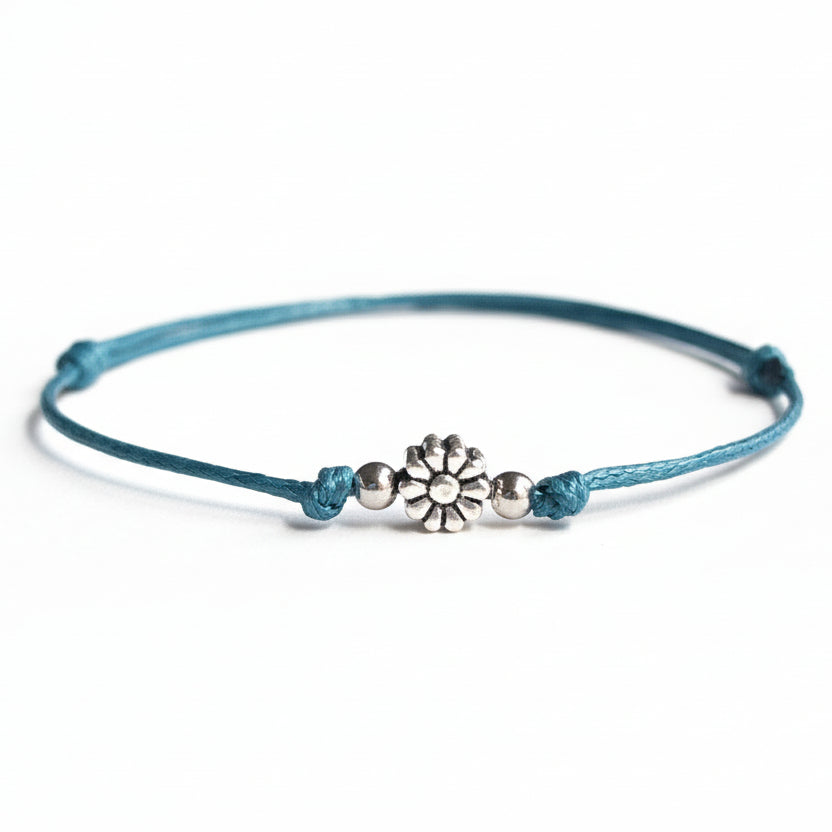 Flower Anklet Sterling Silver - Fanfarria Handmade Jewelry
