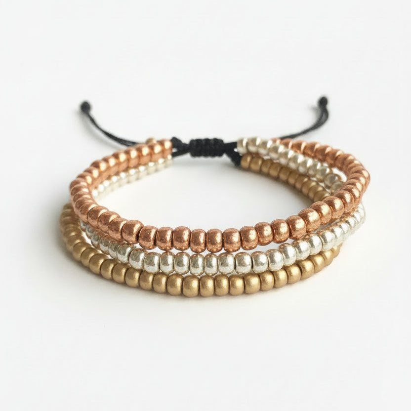Caladesi Metallic Bracelet Anklet - Fanfarria Handmade Jewelry