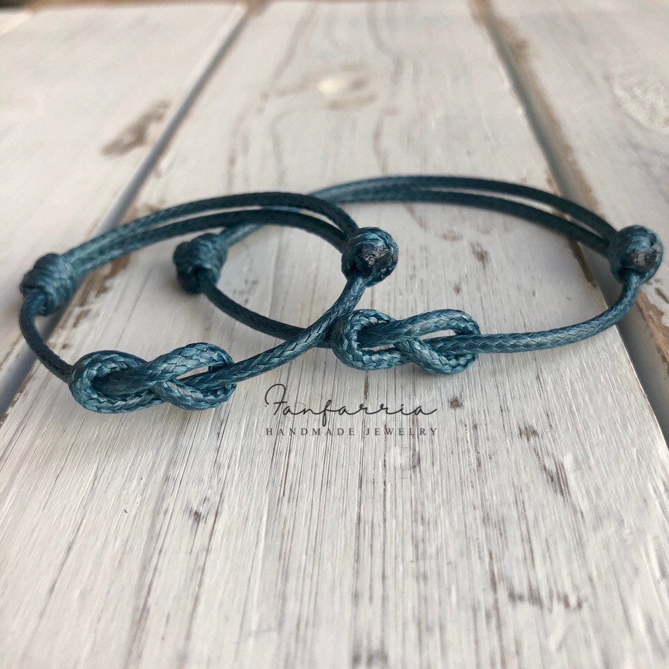 Lovers Key, Deep Teal Mother and daughter Bracelets - Fanfarria Handmade Jewelry