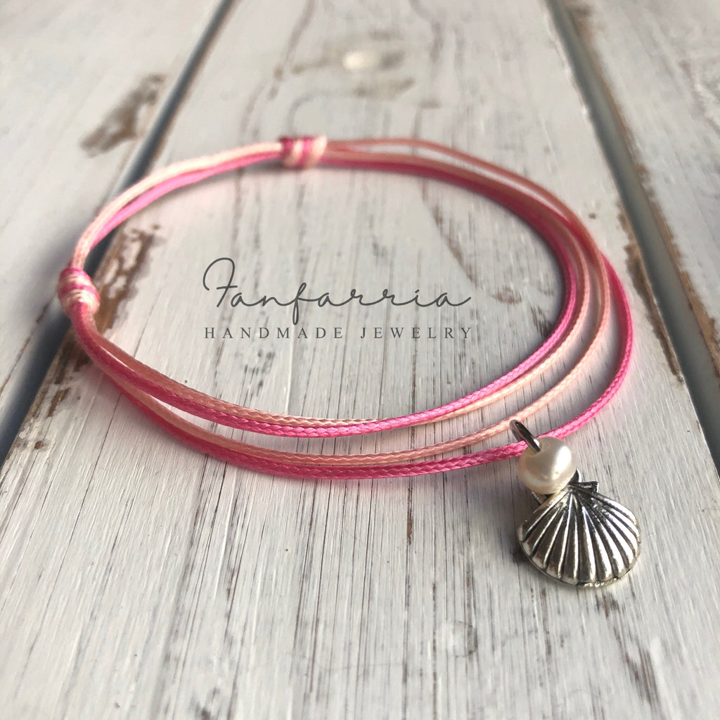 Pink Shell Freshwater Pearl Anklet