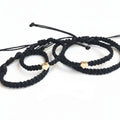 Black Heart Family Bracelets Waterproof Matching Macrame
