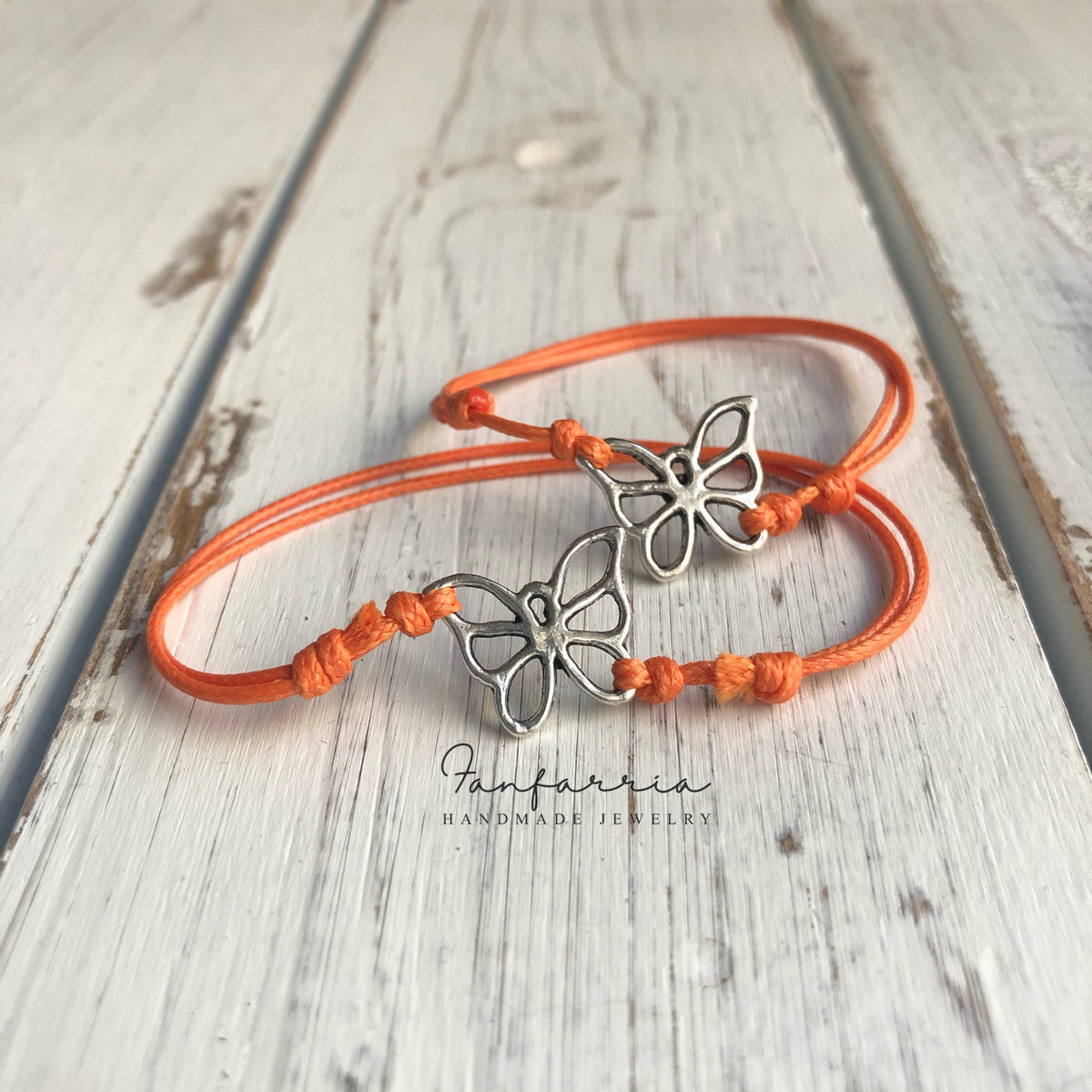 Butterfly Mommy and Me Orange Family Bracelets, Matching Bracelets